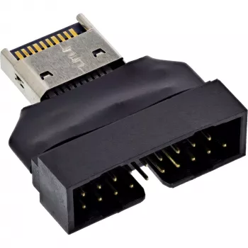InLine 33446T káblový adaptér USB Type-E Key A, 20-pinový USB 3.0 Header, 19-pinový čierny