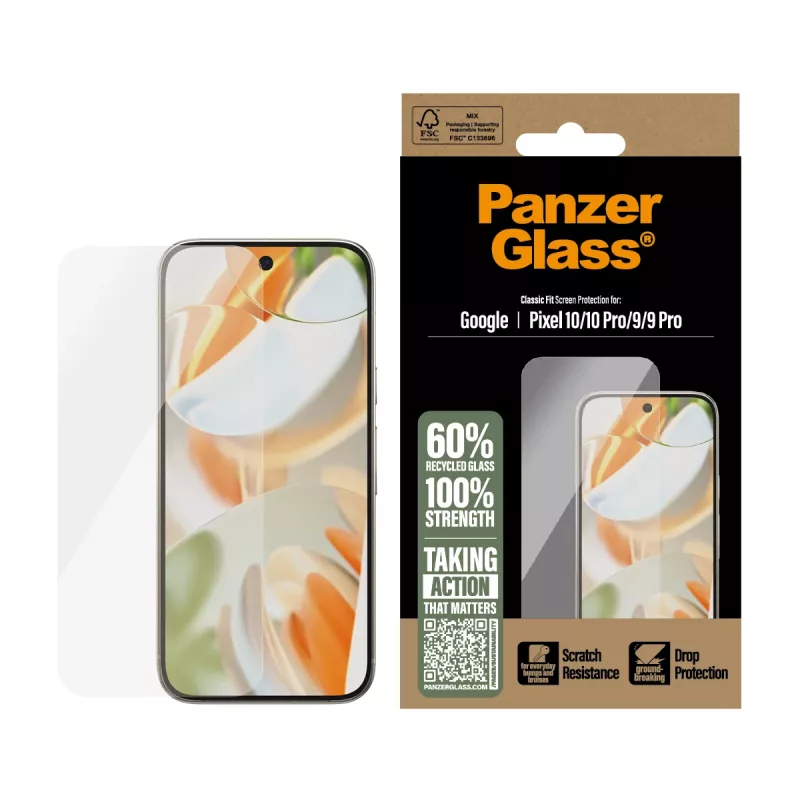 PanzerGlass ® ochranná fólia displeja Google Pixel 10 | 10 Pro 5G | 9 5G | 9 Pro 5G | Classic Fit