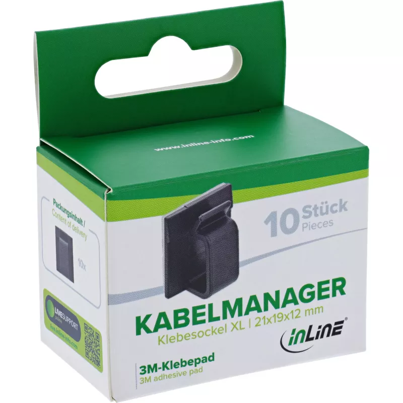 InLine 59971F manažér na káble univerzálny držiak na káble čierna 10 ks
