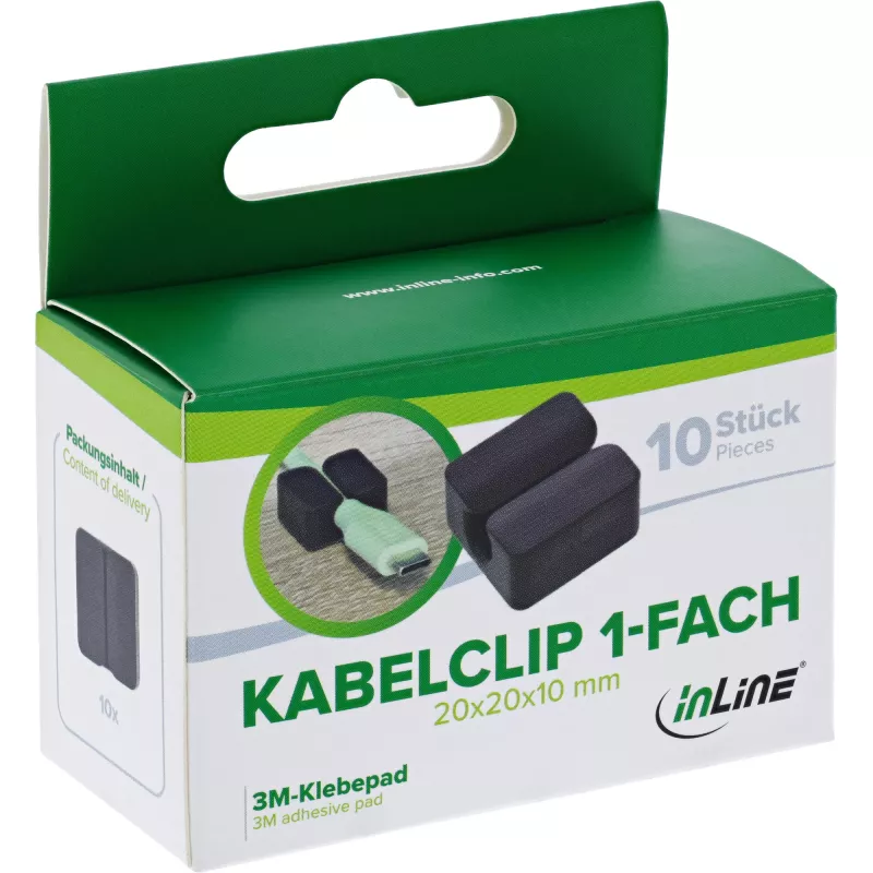 InLine 59971I klip na káble univerzálny klip na káble čierna 10 ks