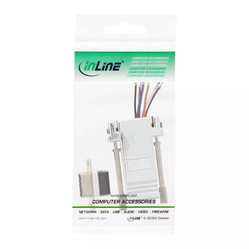 InLine adaptér DB9 konektor samica / RJ45 8P8C konektor samica kovové puzdro 68889L
