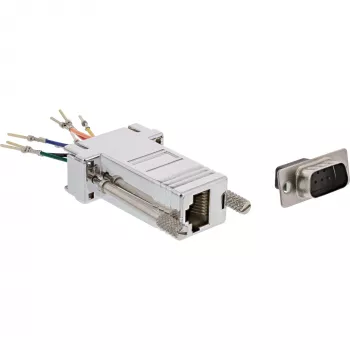 InLine adaptér 9 Pin Sub-D konektor samec RJ45 konektor samica kovový 68889M