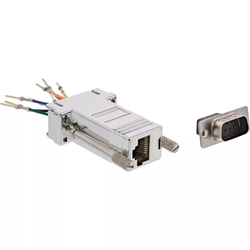 InLine adaptér 9 Pin Sub-D konektor samec RJ45 konektor samica kovový 68889M