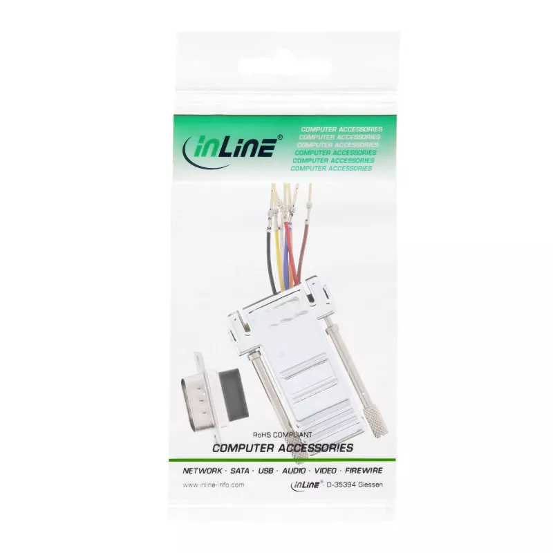 InLine adaptér 9 Pin Sub-D konektor samec RJ45 konektor samica kovový 68889M