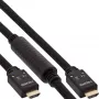 InLine HDMI aktívny kábel, HDMI High Speed s Ethernet, M/M, nylonový oplet, 20 m