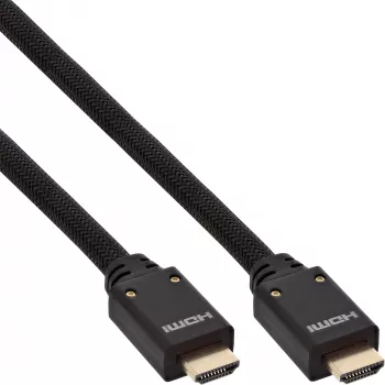 InLine HDMI aktívny kábel, HDMI High Speed s Ethernet, M/M, nylonový oplet, 10 m