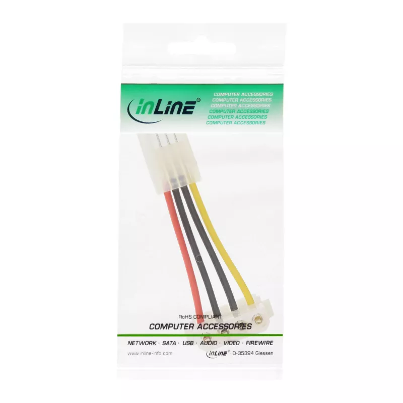 InLine napájací adaptér interný Floppy konektor samica / Molex 4-pol konektor samec 0,06 m