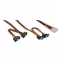 InLine interný Y napájací kábel 1x Molex / 4x SATA zahnutý s poistkami 0,40+0,55 m
