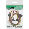 InLine interný Y napájací kábel 1x Molex / 4x SATA zahnutý s poistkami 0,40+0,55 m
