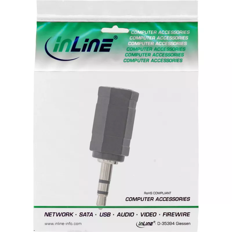 Audio adaptér 2,5 mm jack konektor samica / 3,5 mm jack konektor samec stereo InLine 99309