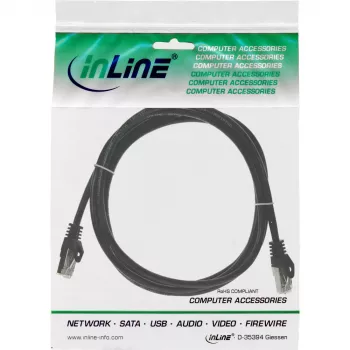 InLine patch kábel F/UTP Cat.5e čierny 2 m