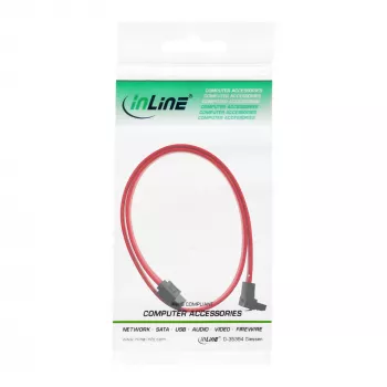 InLine SATA kábel pre 150 / 300 / 600 S-ATA pripojenia zahnutý so zámkami 90° 0,7 m