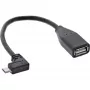 InLine Micro USB OTG adaptérový kábel Micro-B konektor samec zahnutý na USB A konektor samica 0,1 m