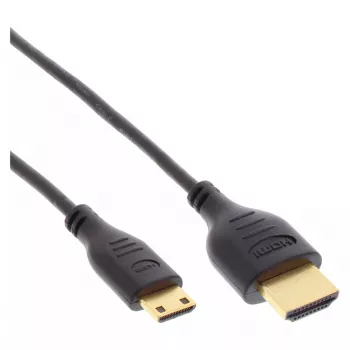 InLine High Speed HDMI kábel s Ethernet, AM/CM, super plochý, čierny/zlatý, 0,5 m