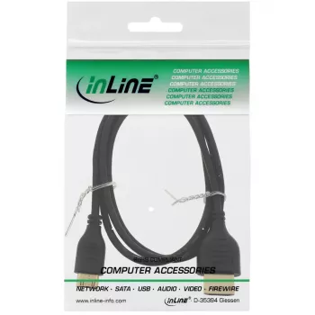InLine High Speed HDMI kábel s Ethernet, AM/CM, super plochý, čierny/zlatý, 1,8 m