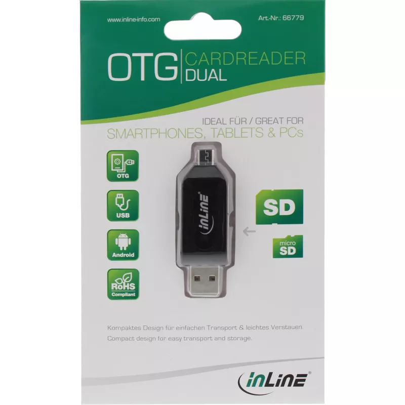 InLine OTG duálna čítačka kariet pre SD a microSD 66779