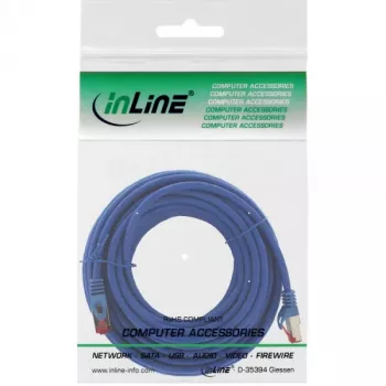 InLine patch kábel S/FTP PiMF Cat.6 250MHz meď bezhalogénový modrý 15m