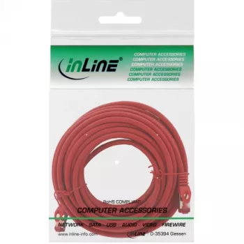 InLine patch kábel S/FTP PiMF Cat.6 250MHz meď bezhalogénový červený 15m