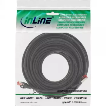 InLine patch kábel S/FTP PiMF Cat.6 250MHz meď bezhalogénový čierny 15m