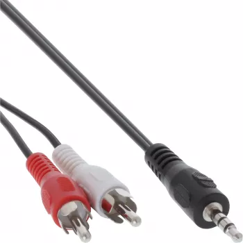 Audio kábel 2x Cinch konektor samec / 3,5 mm jack konektor samec stereo 2m InLine 89939