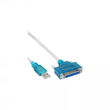 USB tlačiarňový kábel InLine 33397I 1,8 m Type-A konektor samec na DB25 konektor samica