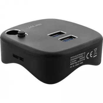 InLine USB 3.0 multiadapter, 2x USB-A, RJ45, čítačka SD/MicroSD kariet, čierny