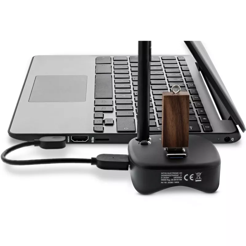 InLine USB 3.0 multiadapter, 2x USB-A, RJ45, čítačka SD/MicroSD kariet, čierny