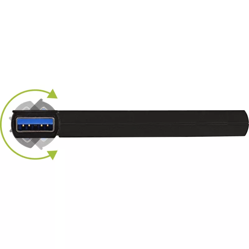 InLine USB 3.0 otočný hub, 4 porty, čierny