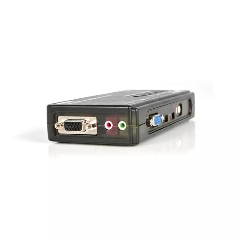 StarTech.com 4-portový čierny USB KVM switch kit s káblami a audiom