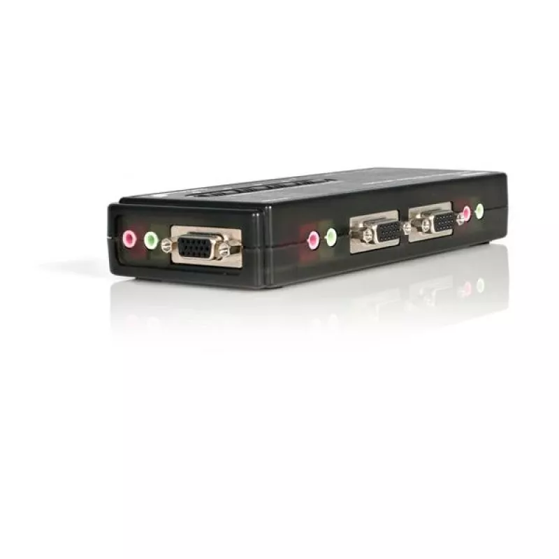 StarTech.com 4-portový čierny USB KVM switch kit s káblami a audiom