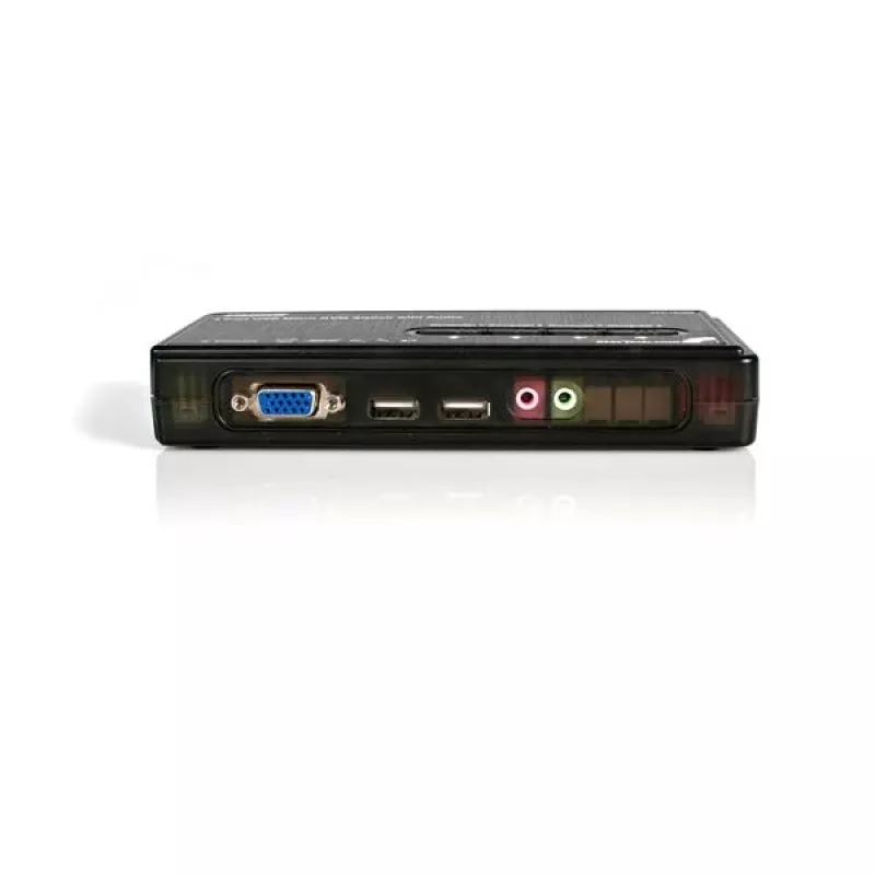 StarTech.com 4-portový čierny USB KVM switch kit s káblami a audiom