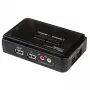 StarTech.com 2-portový čierny USB KVM switch kit s audiom a káblami