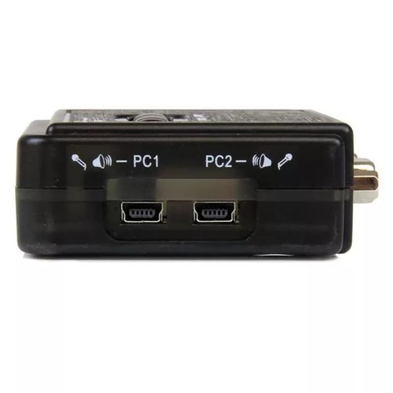 StarTech.com 2-portový čierny USB KVM switch kit s audiom a káblami