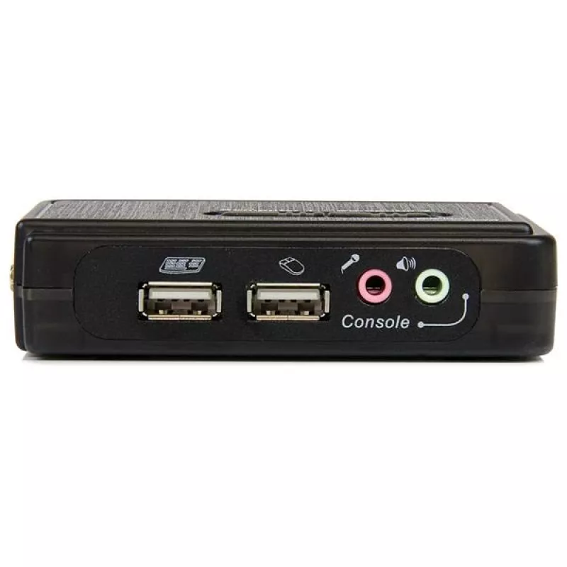 StarTech.com 2-portový čierny USB KVM switch kit s audiom a káblami