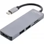 InLine multi-hub USB 3.2 Gen.1, 2x USB-A, HDMI 4K/30Hz, čítačka kariet, hliník, sivý