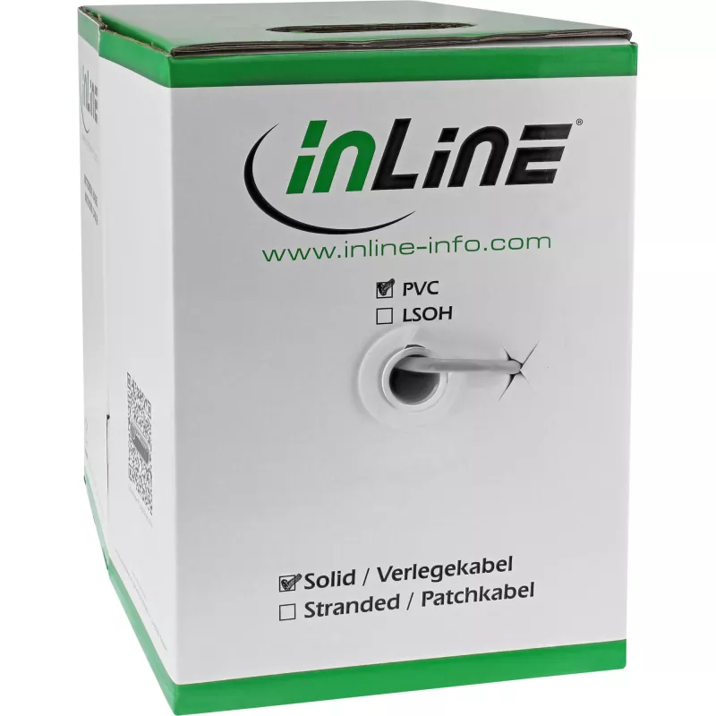 InLine masívny inštalačný kábel F/UTP Cat.5e AWG24 CCA PVC 100 m