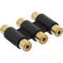 InLine audio adaptér 3x Cinch samica/samica pozlátený 99319