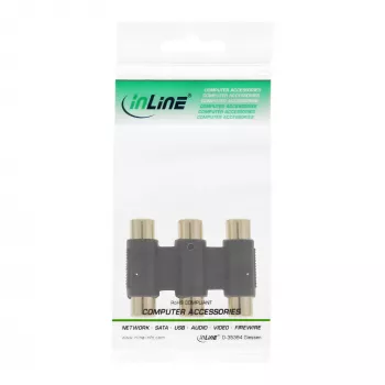 InLine audio adaptér 3x Cinch samica/samica pozlátený 99319