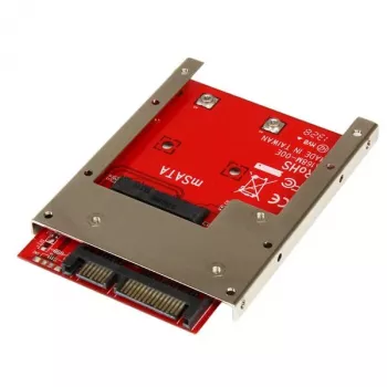 StarTech.com mSATA SSD na 2,5-palcový SATA adaptér konvertor, SATA, mSATA, čierny, červený, strieborný, CE, FCC, 6 Gbit/s, -40 - 85 °C