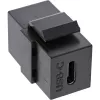 InLine USB 3.1 Snap-In modul, USB-C samica/samica, čierne puzdro