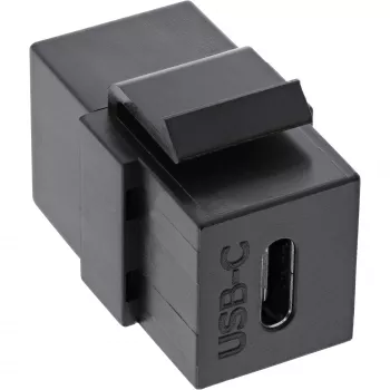 InLine USB 3.1 Snap-In modul, USB-C samica/samica, čierne puzdro