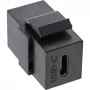 InLine USB 3.1 Snap-In modul, USB-C samica/samica, čierne puzdro