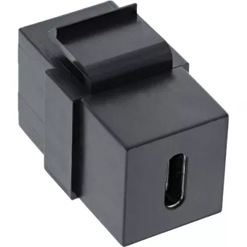 InLine USB 3.1 Snap-In modul, USB-C samica/samica, čierne puzdro