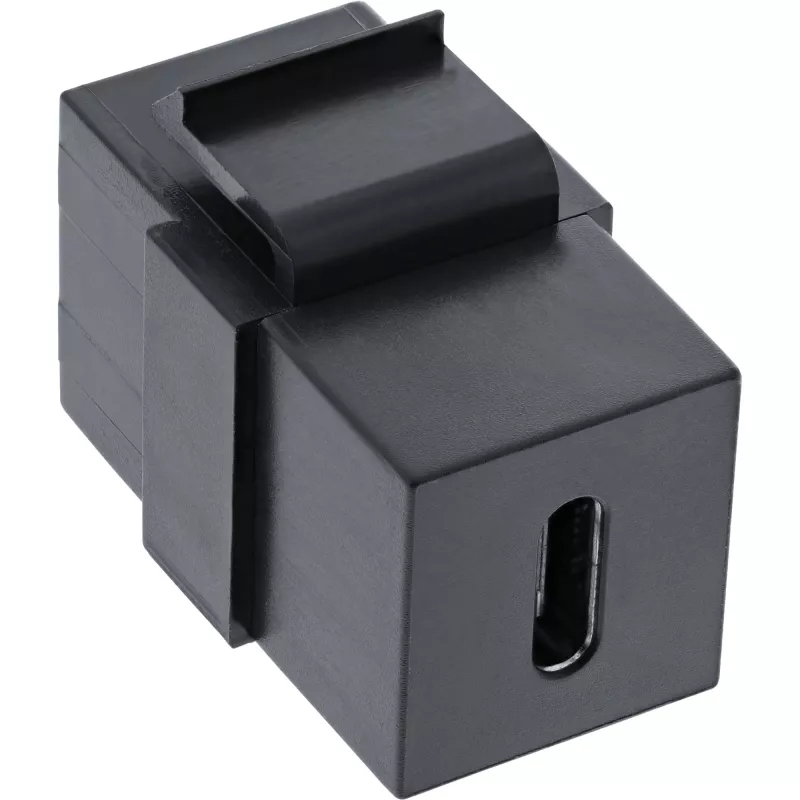 InLine USB 3.1 Snap-In modul, USB-C samica/samica, čierne puzdro