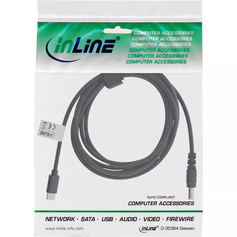 InLine USB-C na ASUS/Lenovo notebook (okrúhly) nabíjací kábel, 2m