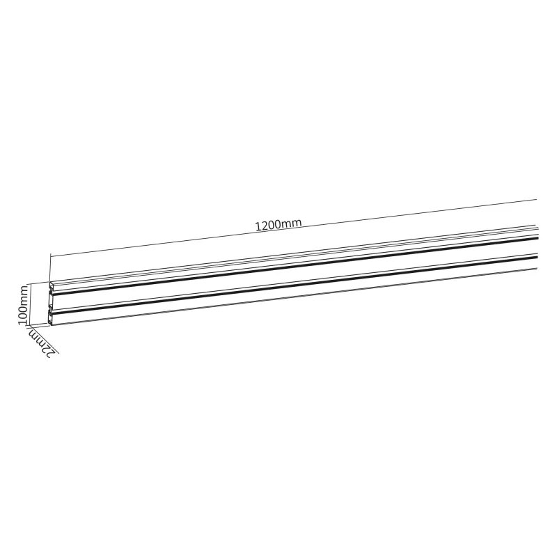 InLine hliníkový Slatwall panel na nástennú montáž, biely, 1,2 m