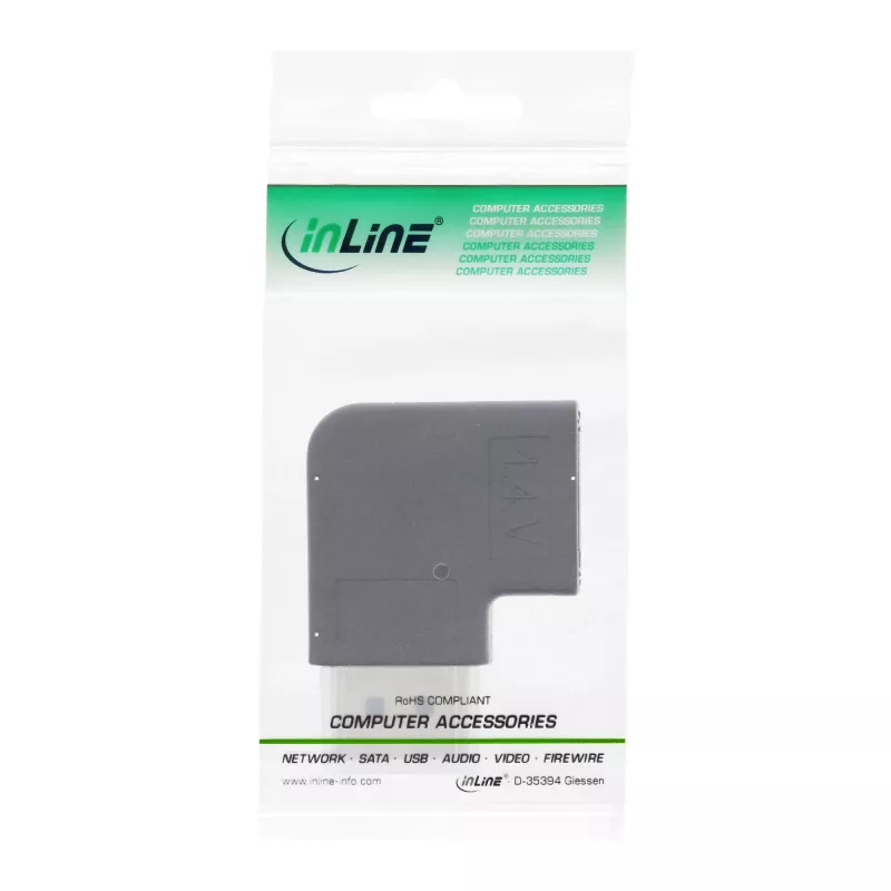 InLine DisplayPort adaptér DisplayPort samec samica vľavo zahnutý 17199L