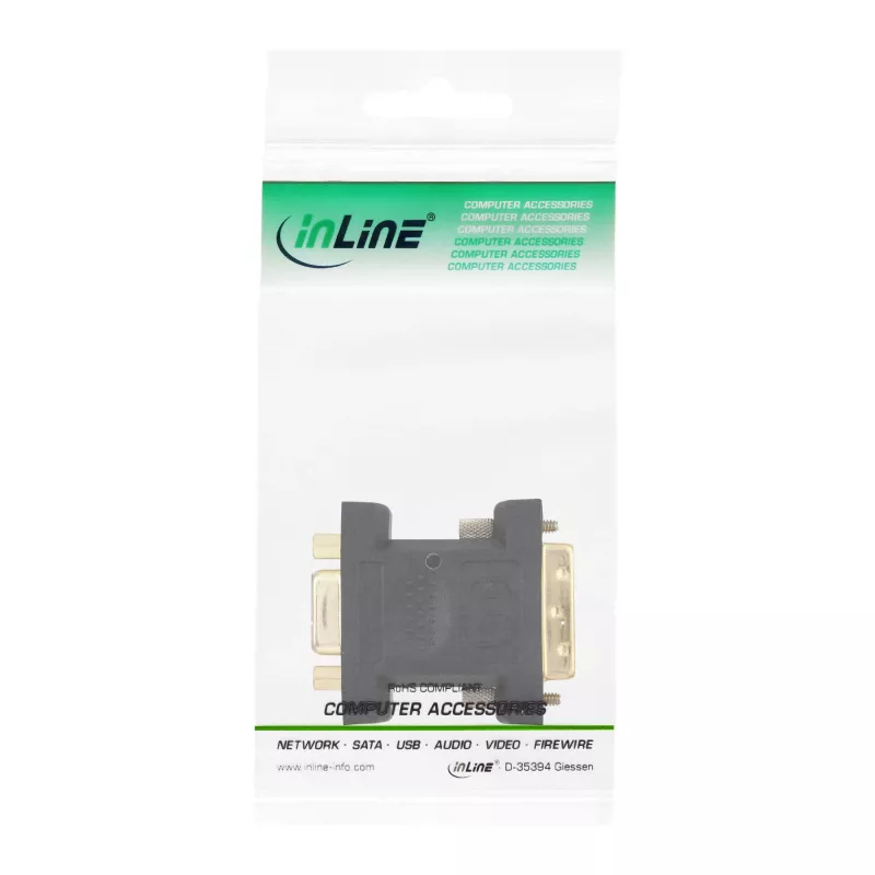InLine DVI-A adaptér DVI 12+5 samec na VGA 15HD samica pozlátený