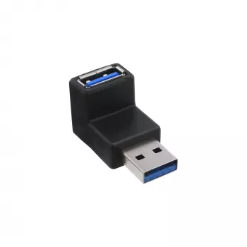 USB 3.0 adaptér Type-A samec / A samica zahnutý 90° InLine 35300R