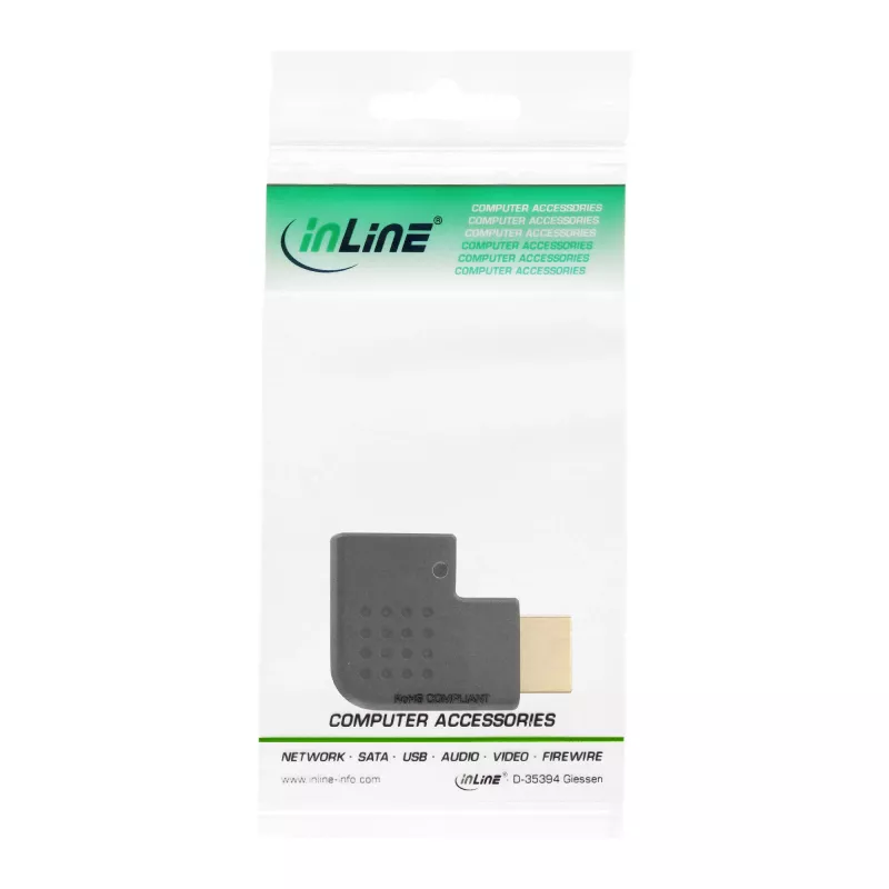 InLine HDMI adaptér samec samica bočne zahnutý doľava pozlátený 17600S